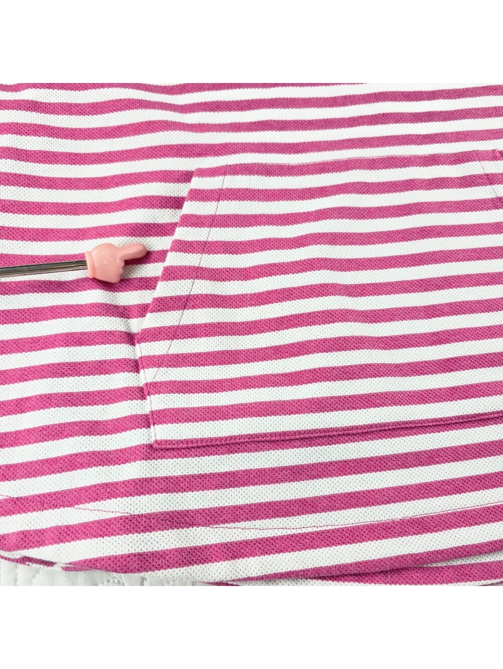 Vineyard Vines Pink White Striped Quarter Zip Pullover Women’s XL - Picture 8 of 10